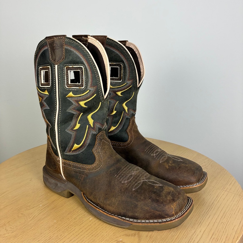 Double-H Western Work Boots Leather Safety Square Toe Men's 9 Cowboy DH5356